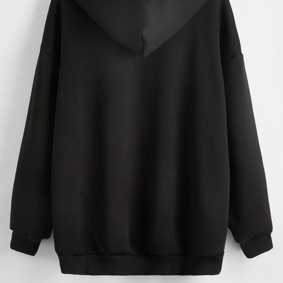 Drawstring Zip Up Oversized Hoodie - Picture 2 of 4